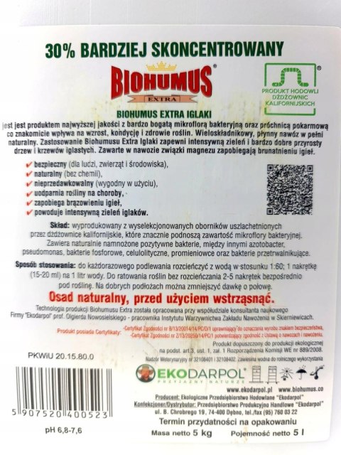 BIOHUMUS EXTRA Iglaki 5L ORYGINALNY