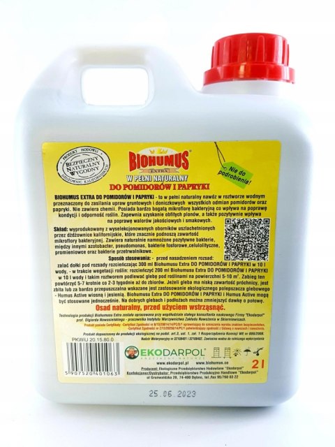 BIOHUMUS EXTRA Pomidor papryka 2L ORYGINALNY