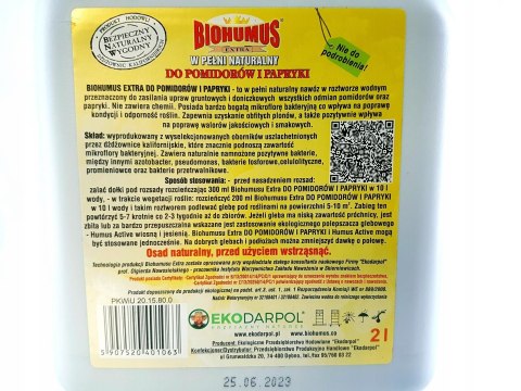 BIOHUMUS EXTRA Pomidor papryka 2L ORYGINALNY