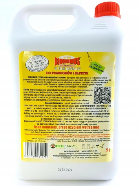 BIOHUMUS EXTRA Pomidor papryka 5L ORYGINALNY