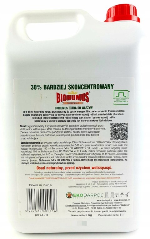 BIOHUMUS EXTRA Warzywa 5L ORYGINALNY