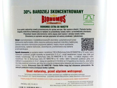 BIOHUMUS EXTRA Warzywa 5L ORYGINALNY