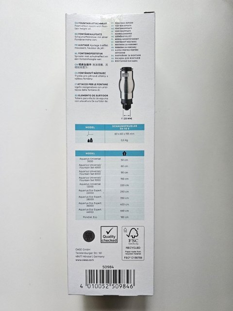 Dysza Oase Schaumsprudler 35-10 E 1" dysza spieniająca Nierdzewna AISI 304 SKU 50984