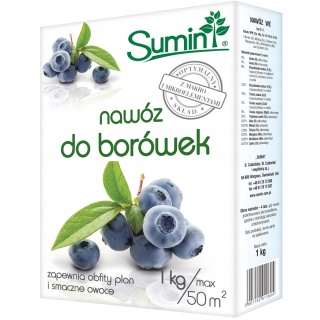Nawóz do BORÓWEK Amerykańskich Jagody SUMIN 1kg DUŻE OWOCE