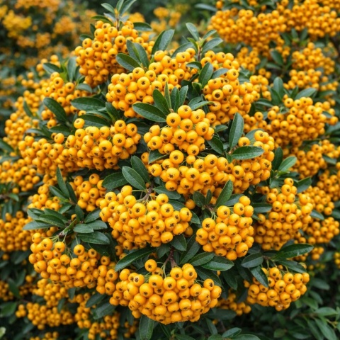 Ognik szkarłatny 'Soleil d'Or' (Pyracantha) - Złoty blask w zimowym ogrodzie C2