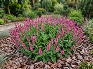 Szałwia różowa omszona 'Rose Queen' salvia nemorosa C2 pięknie kwitnąca
