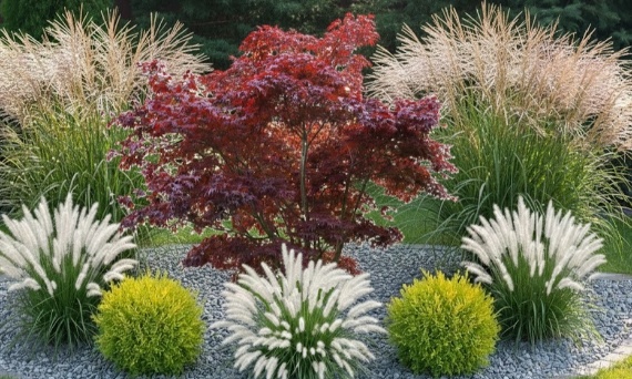 Co posadzić obok klonu palmowego? Pomysł na małą rabatę